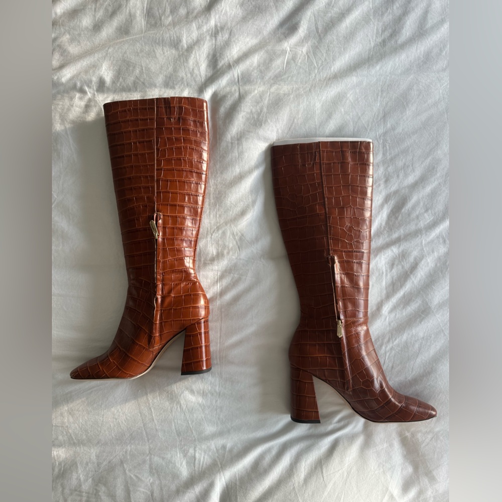 Never worn Sam Edelman crocodile knee high boots